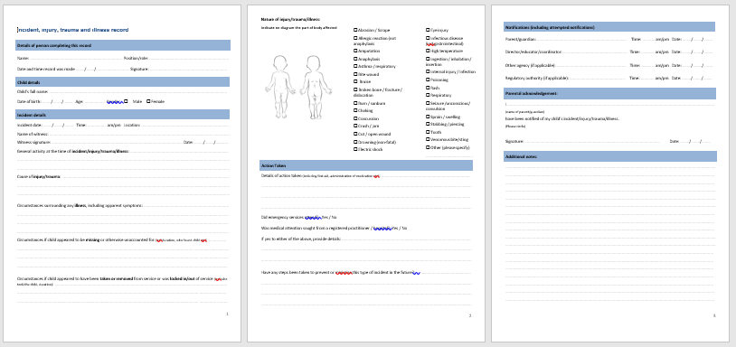 Where do you store completed Child Incident Reports?